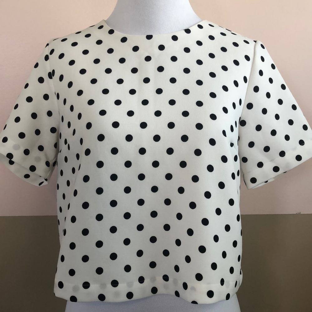 Forever21 Cropped polka dot shirt